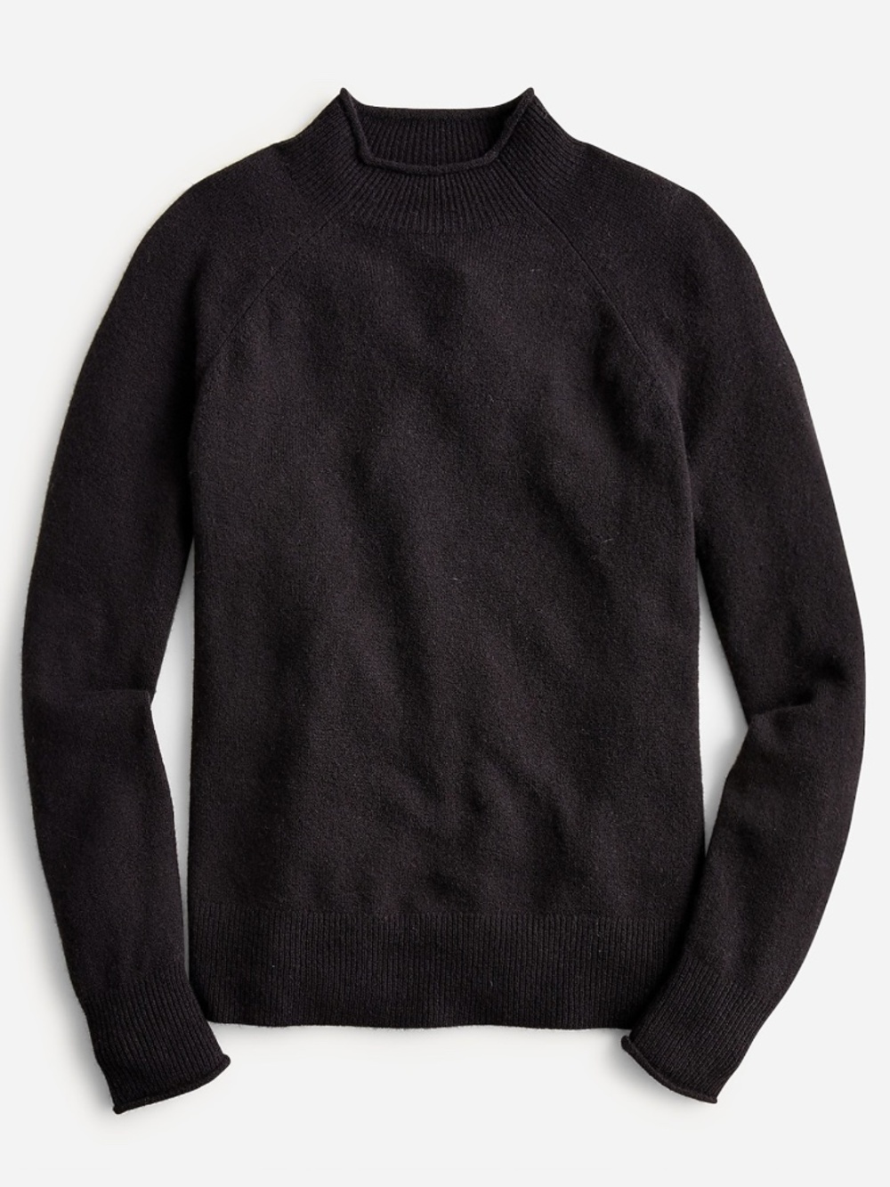 J. Crew Rollneck™ Sweater in Supersoft Yarn Black Large